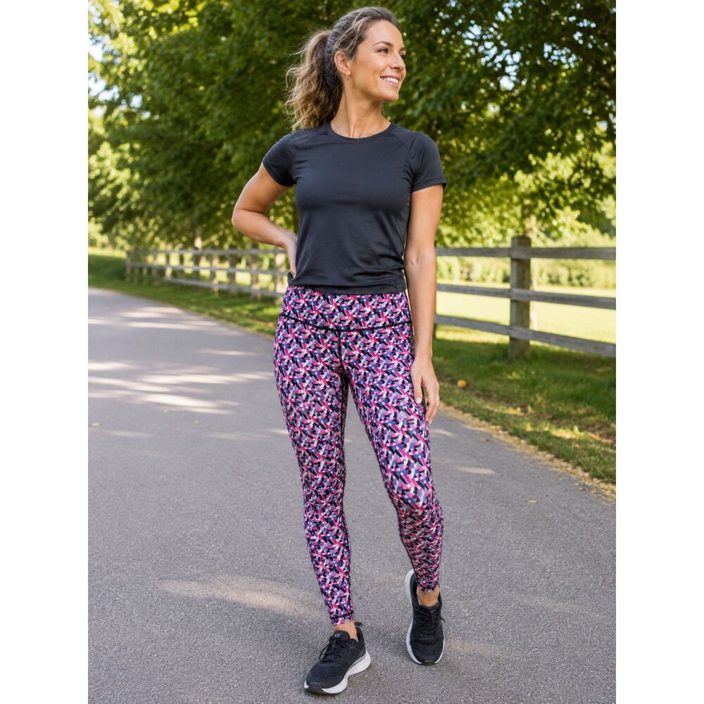 Victoria's Secret Full Length Leggings Colorful Geometric Shapes M Flattering